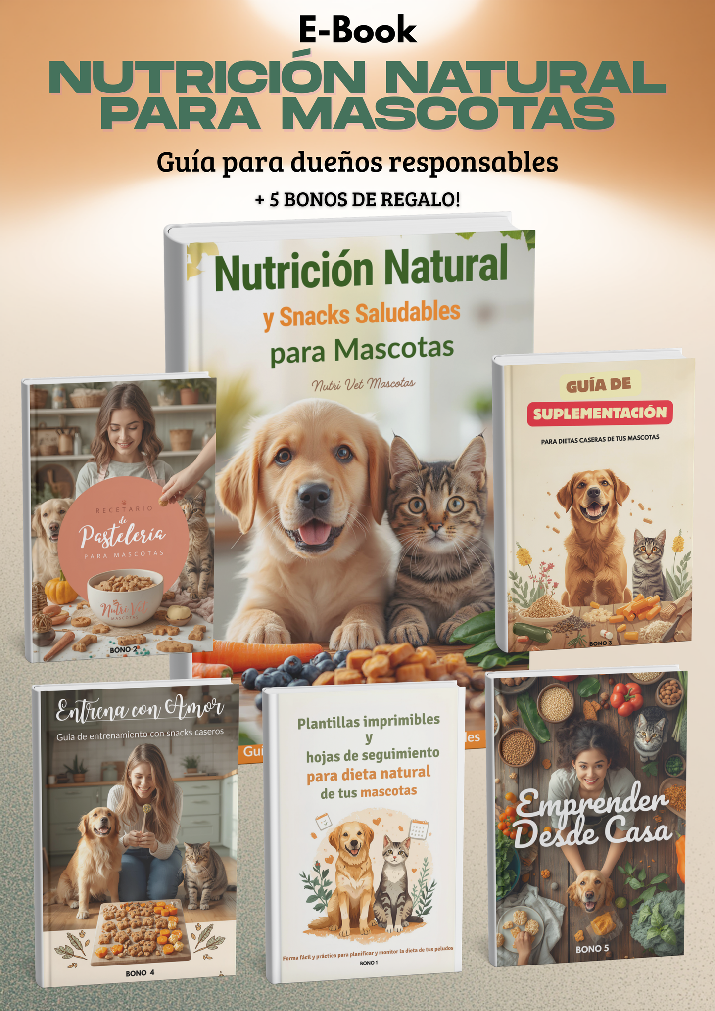 Nutrición Natural para Mascotas: guía de recetas saludables para dueños responsables